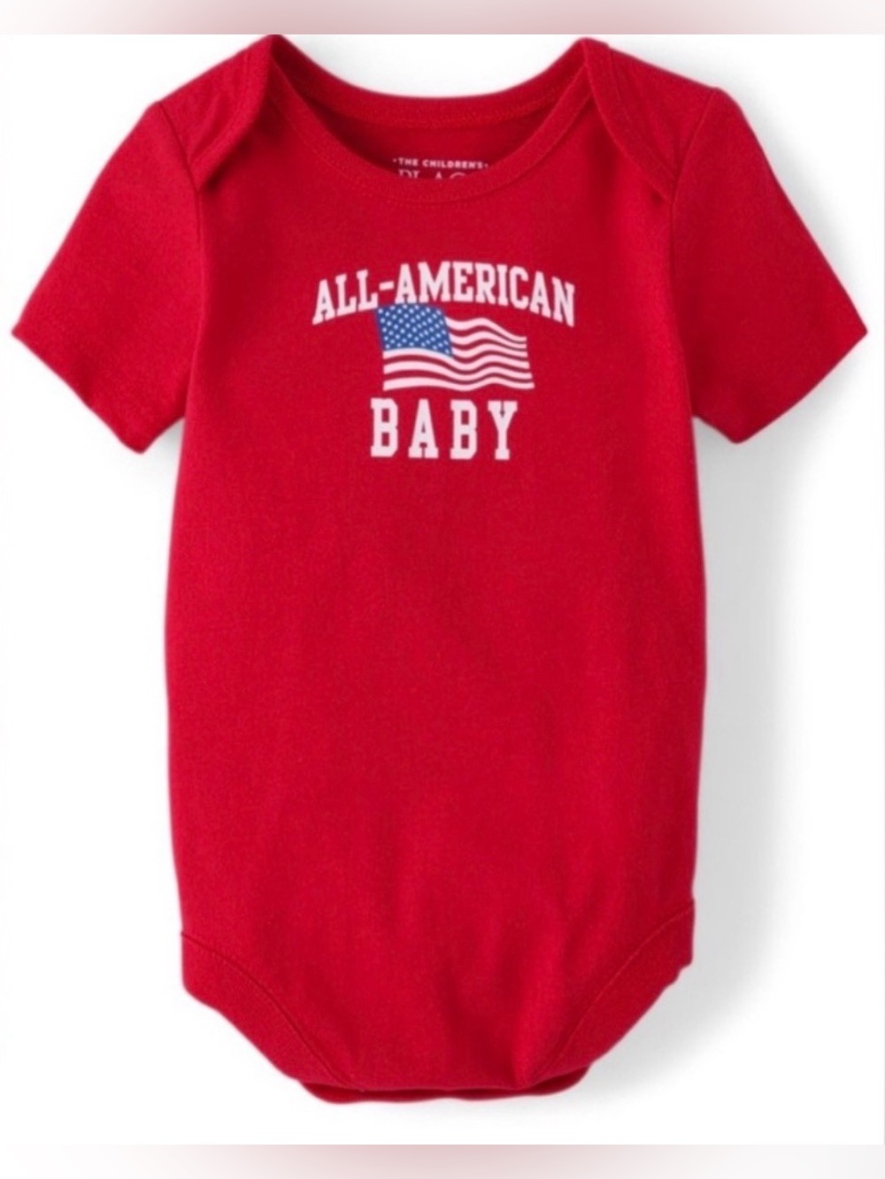 Children’s Place Gender Neutral Red Fourth Of July Bodysuit Size 6-9 Months NWT
